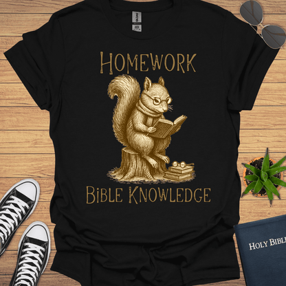 Homework Bible Knowledge T-Shirt - Christian Clothes