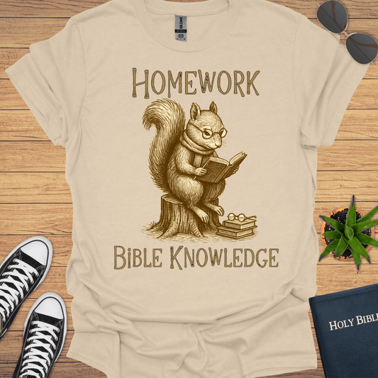 Homework Bible Knowledge T-Shirt - Christian Clothes