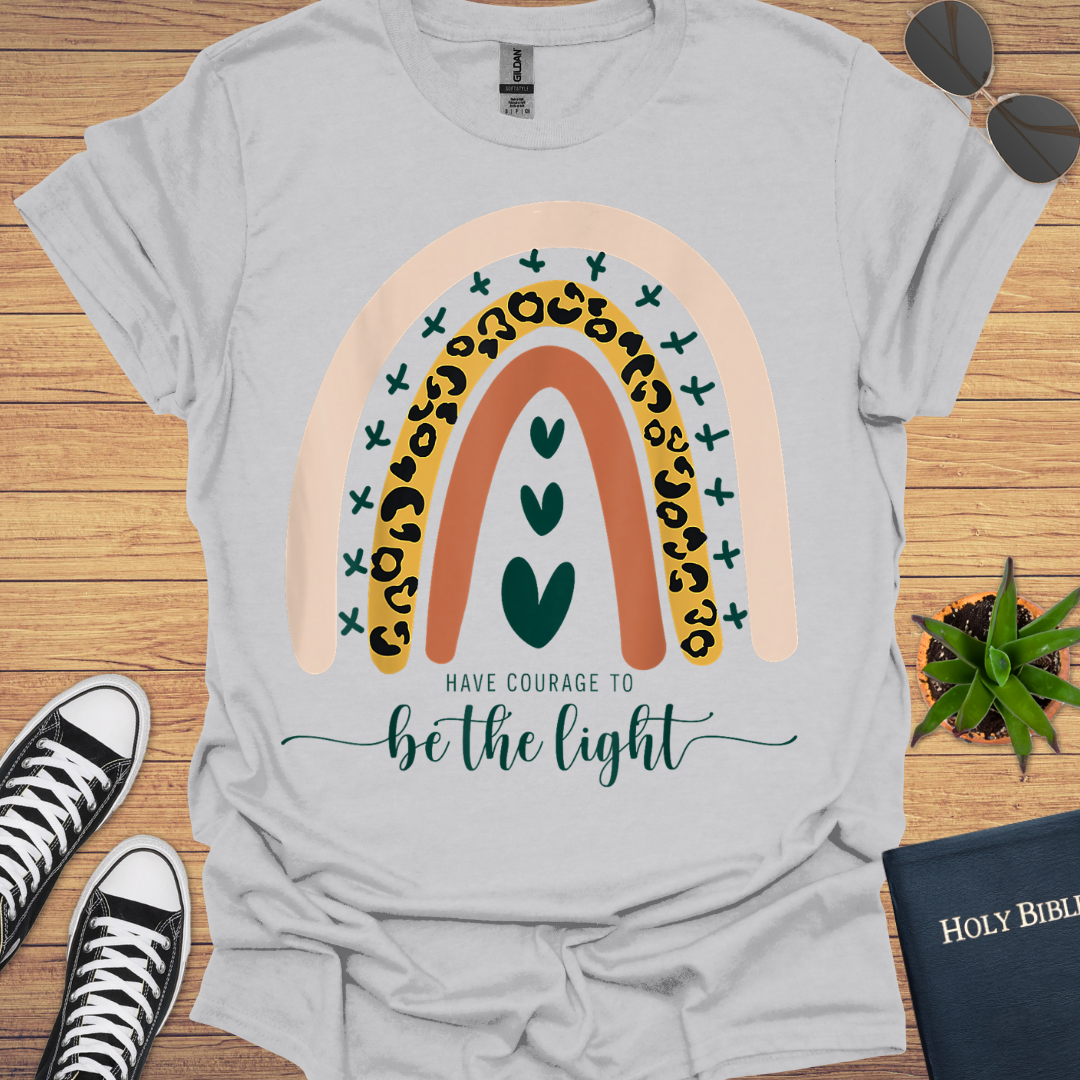 Be the Light Leopard Rainbow Design  T-Shirt